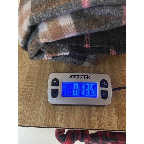 Modena Plaid Blanket Poncho One Size Gray Pink Orange Frayed NWT - Picture 11 of 11